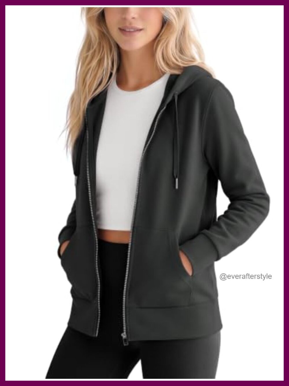 Modal Soft Full-Zip Hoodie Relaxed Hooded Jacket with Pockets